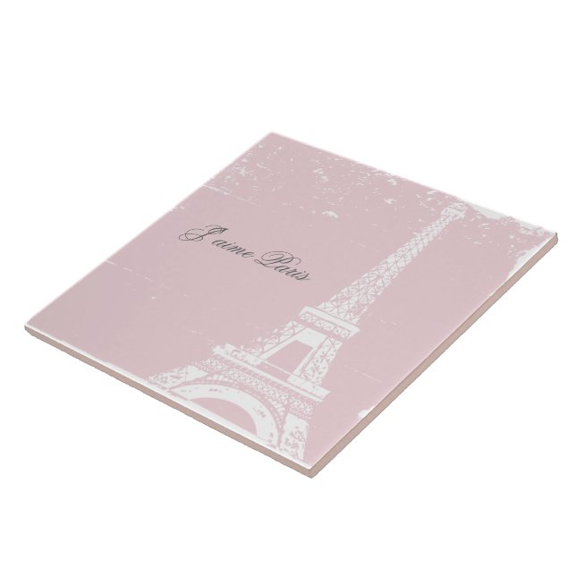 Carreau Tour Eiffel rose Carrelage & Trivet (Côté)