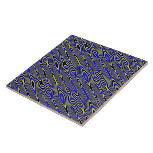 Carreau Tourbillonnant Noir Bleu Et Jaune