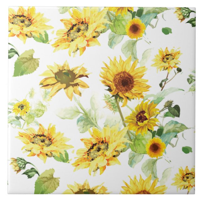 Carreau Tournesol aquarelle (Devant)
