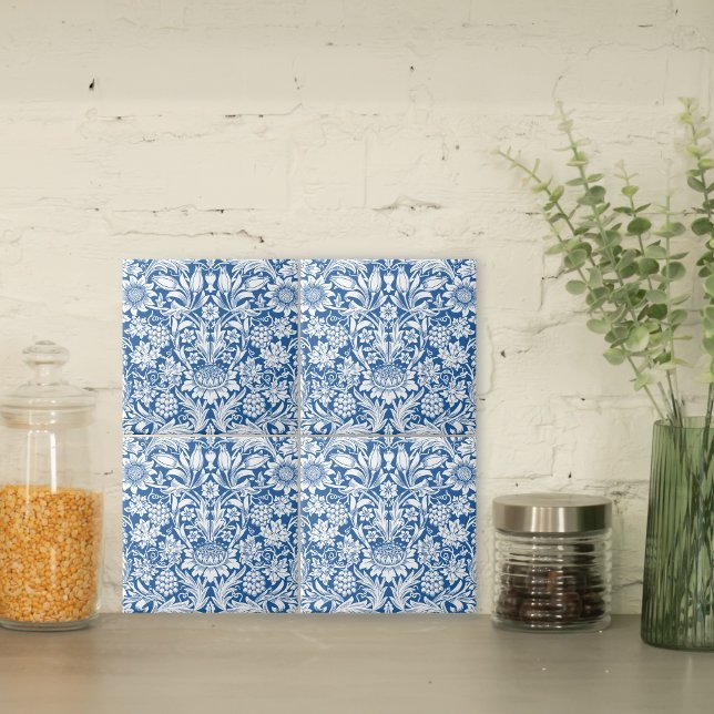 Carreau Tournesol bleu avec raisins William Morris (Créateur téléchargé)