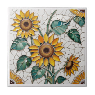 Carreau Tournesol Faux Mosaic Blanc