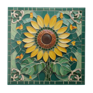 Carreau Tournesol Faux Mosaic Vert foncé