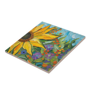 Carreau Tournesol peint