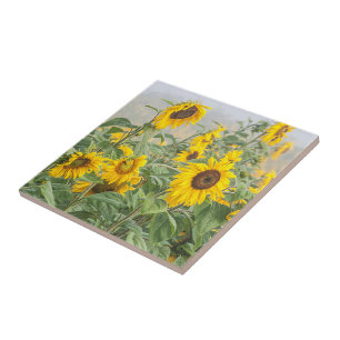 Carreau Tournesol Vert jaune Belle flore