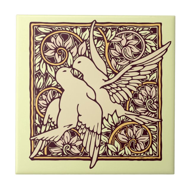 Carreau Tourterelles Art Nouveau (Devant)