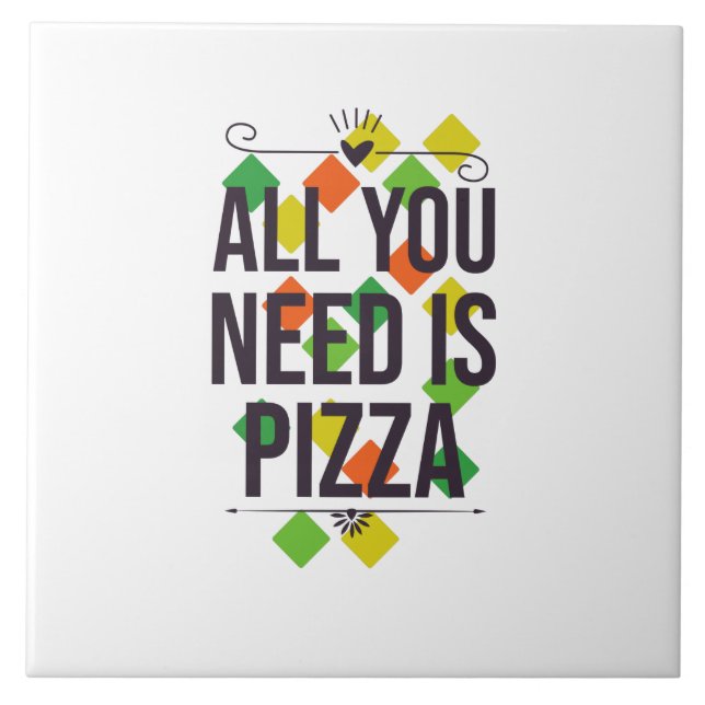 Carreau Tout ce dont vous avez besoin, c'est de pizza (Devant)
