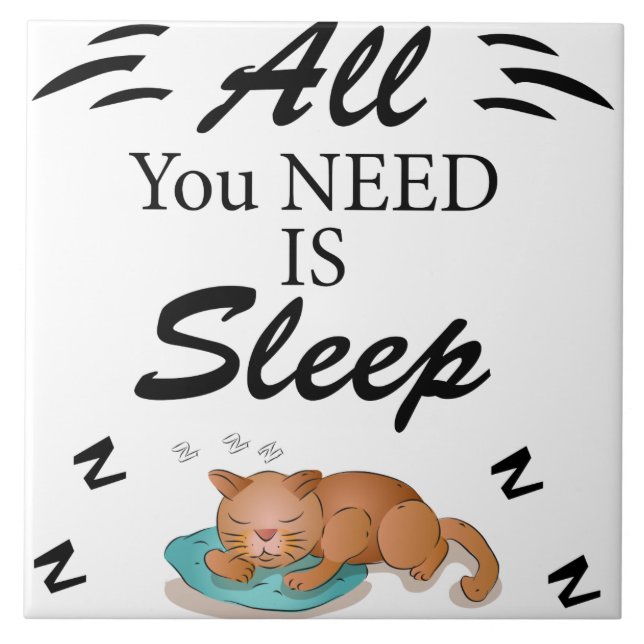 Carreau Tout ce dont vous avez besoin est Sleep Drôle Cita (Devant)