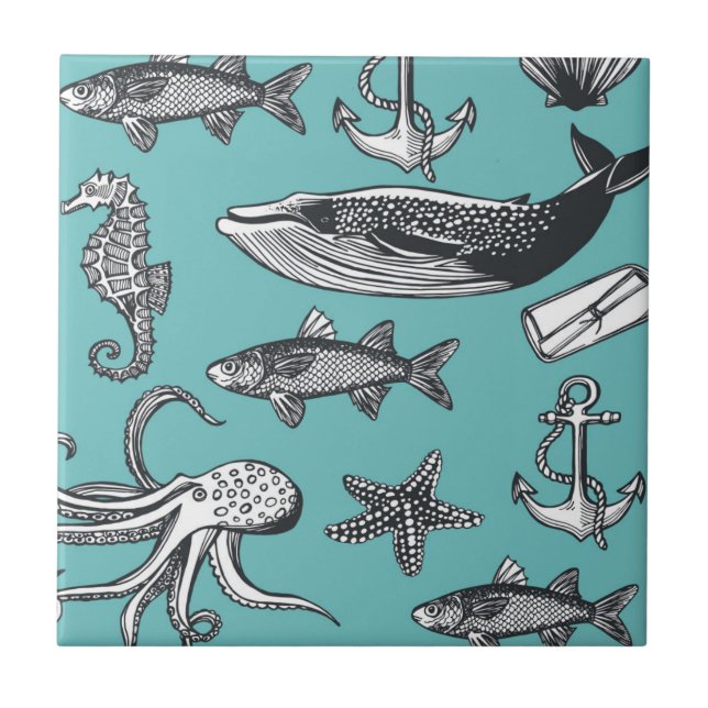 Carreau Tout les motif de mer (Devant)