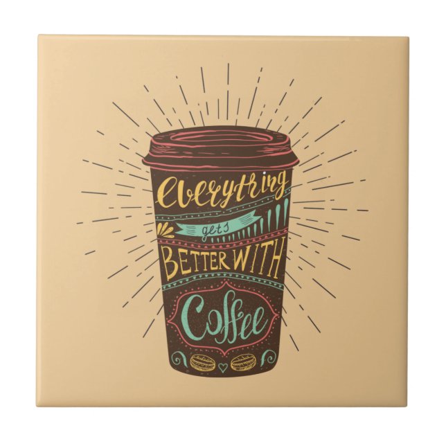 Carreau Tout S'Améliore Avec Les Citations De Café (Devant)
