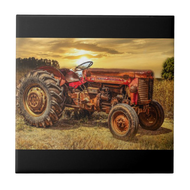 Carreau Tracteur Vintage Red Farm (Devant)