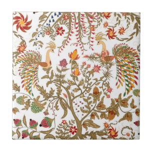 Carreau Tradition de paradis forestier d'oiseaux asiatique