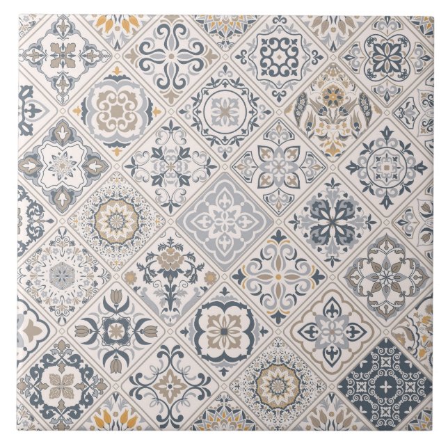 Carreau Traditional ornament Portuguese and Spanish Boho  (Devant)