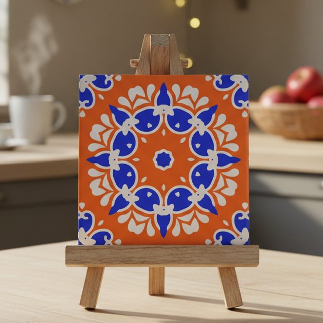 Carreau Traditionnel Ethnic Folk Imprimer Mosaïque Motif M (Créateur téléchargé)