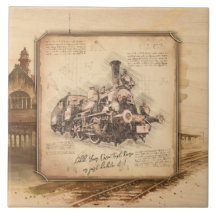 Train à vapeur vintage / Locomotive Art. Cadeau de