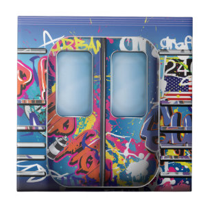 Carreau Train De Métro Graffiti.
