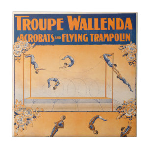 Carreau Trapeze, acrobates Et Trampoline Volante