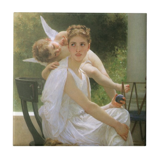 Carreau Travail interrompu par Bouguereau, Angel Portrait (Devant)