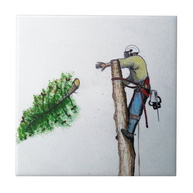 Carreau Tree Surgeon Arborist at work present (Devant)