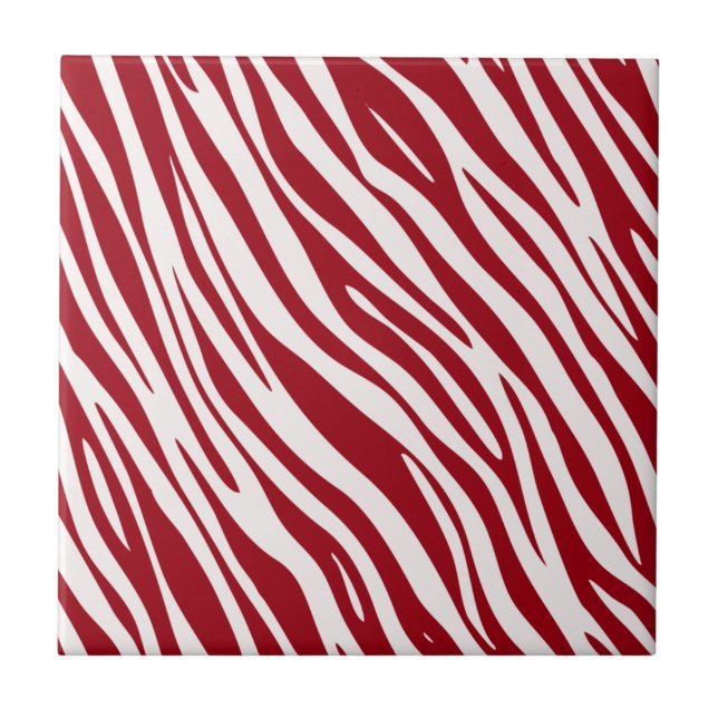 Carreau Trendy Red Zebra Animal Sripes (Devant)