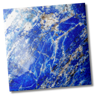 Carreau Trendy Stylish Mineral Vibrant Deep Blue Stone