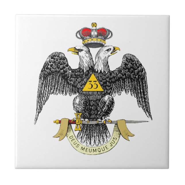 Carreau trente-troisième Noir écossais Eagle de rite de (Devant)