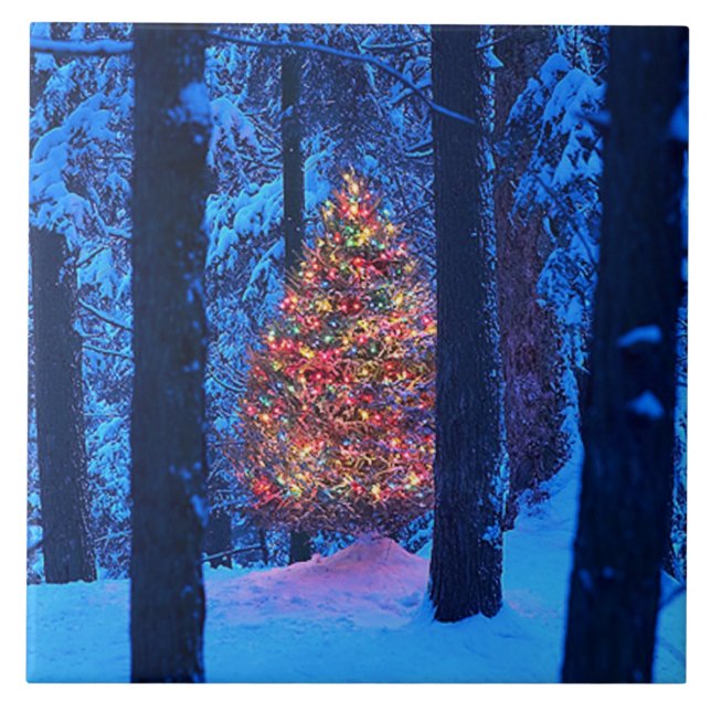 Carreau Trépied de tuile d'arbre de Noël (Devant)