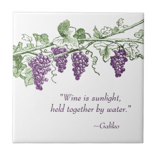 Carreau Trépied de tuile de citation de vin