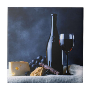 Carreau Trépied de tuile de vin et de fromage