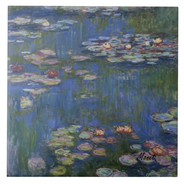 Carreau Trépied de tuile des nénuphars 1916 de MONET (Devant)