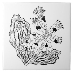 Carreau Trépied/tuile en céramique de fleur de Listakora