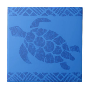 Carreau Trépieds polynésiens de tuile de tortue de Tapa