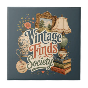 Carreau Trésors de Cottagecore Vintage Bleu