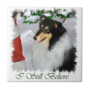Carreau Tri couleur Collie Noël