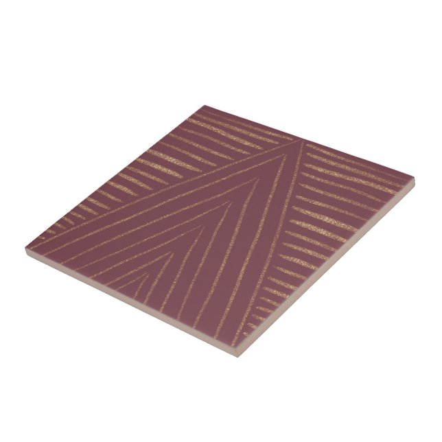 Carreau Triangles à rayures dorées (Côté)