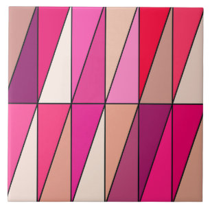 Carreau Triangles géométriques modernes, violet, rose et b