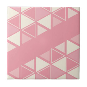 Carreau Triangles géométriques rétro Vanille rose