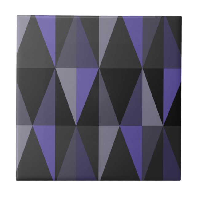 Carreau Triangles modernes du milieu du siècle Indigo fonc (Devant)