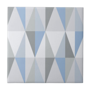 Carreau Triangles modernes du milieu du siècle Sky Blue