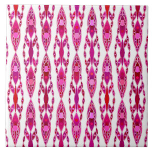 Carreau Tribal Batik - Burqundy et Fuchsia Pink