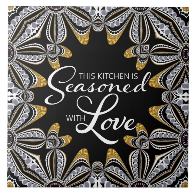 Carreau Tribal Batik Cuisine Amour Maison Décor Carrelage  (Devant)