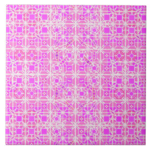 Carreau Tribal Batik - tons roses et orchidées