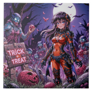 Carreau Trick ou traiter Halloween Zombies distribuer le c