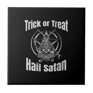 Carreau Trick ou traiter la grêle Satan Pentagram Chèvre