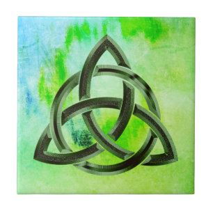 Carreau Trinity Knot Celtic Green Grunge Vintage