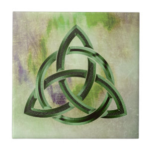 Carreau Trinity Knot Celtic Green Grunge Vintage