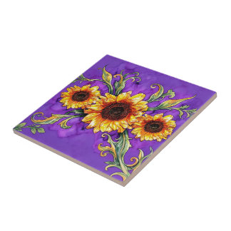 Carreau Trio Tournesol – Art Nouveau