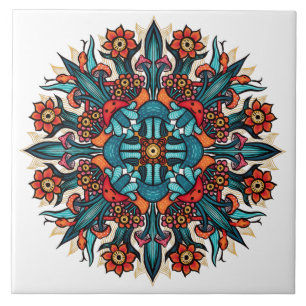Carreau Trippy hippie psychédélique super champignon manda