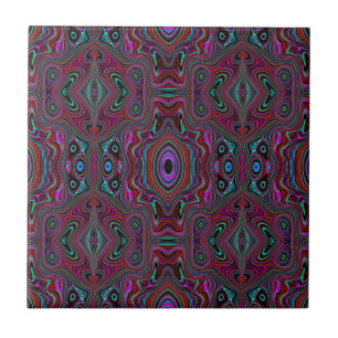 Carreau Trippy Seafoam Green et Magenta Motif Abstrait