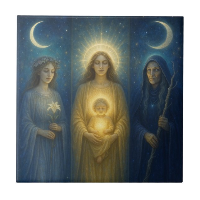 Carreau Triptyque féminin divin (Devant)