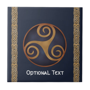 Carreau Triskelion celtique (bleu) personnalisé